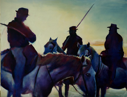 Camargue - Les Guardians painting by Karen Brenner