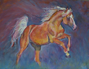 Bud Palomino Morgan Stallion painting