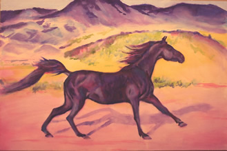 Ravenwood Royalty - horse painting by Karen Brenner