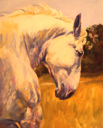 Titan Profile - Horse Painting by Karen Brenner