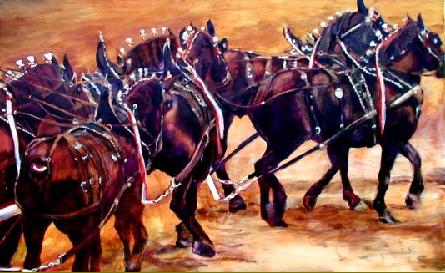 Percheron Team by Karen Brenner