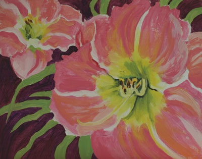 Rose Emily Daylily painting