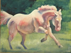 cremello quarter horse painting