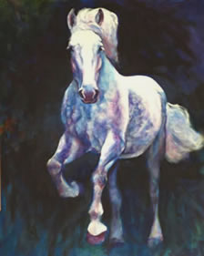 Titan - Percheron Painting by Karen Brenner