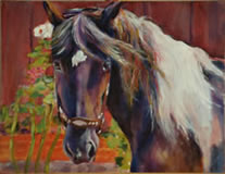 friesian paint horse painting