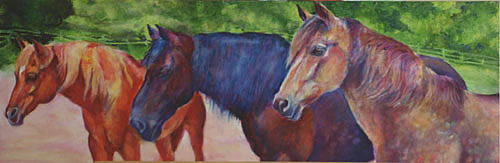 Police horses painting