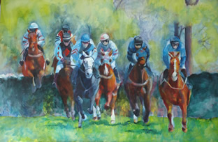 Aiken Steeplechase horse painting sporting art