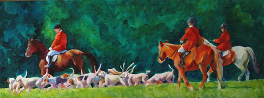 Camargo hunt scene horse painting