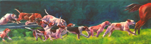 hunt scene horse and hounds painting