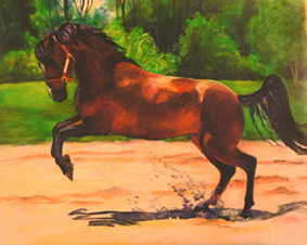 Gable's Secret Sun - Morgan Horse Painting