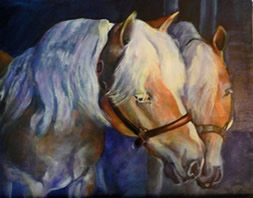 Wiz and Sprout - Haflinger Horse Painting