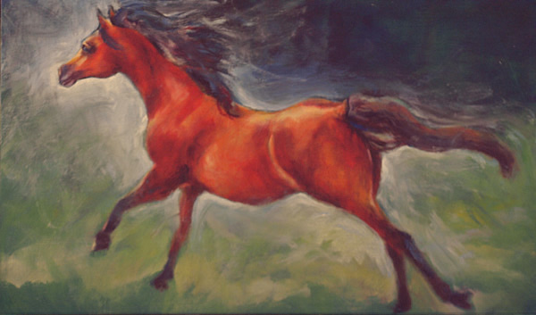 Rohara Marserati - horse painting by Karen Brenner