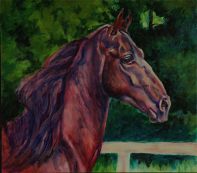 Aint He Grande - Tennessee Walker stallion - painting by Karen Brenner