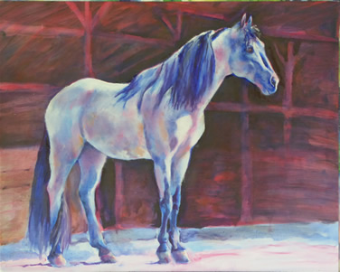 BluRay Jose - Tennessee Walker stallion - painting by Karen Brenner