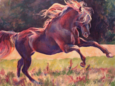 Canon - Rocky Mountain Stallion painting by Karen Brenner