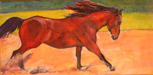 Petey Jo - Quarter Horse painting by Karen Brenner