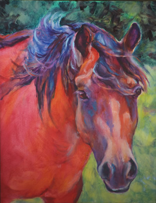 Tivio Nino - Bay Quarter Horse painting by Karen Brenner
