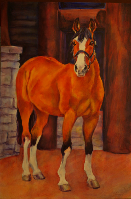 Zahara, Holsteiner mare, painting by Karen Brenner